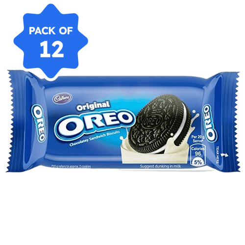 Cadbury - Oreo Vanilla Cream Cookies, 41.75 gm (Pack of 12