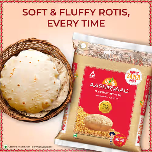Superior MP Wheat Atta, 0% Maida | Aashirvaad 10 kg