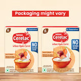 Nestle Cerelac Wheat Apple Carrot Baby Food Cereal | No Refined Sugar & No Preservatives | 6 to 24 Months (260grams)